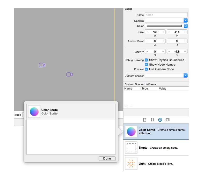 Add a Color Sprite to your SpriteKit Scene