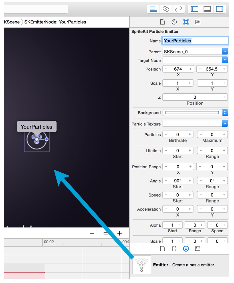 Adding an SKEmitterNodes to your SKScene