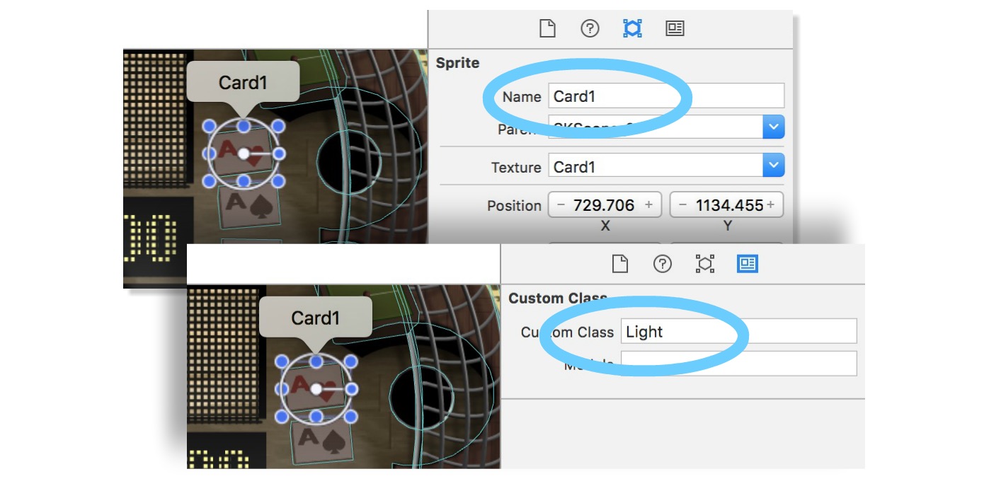 Custom Class SKSpriteNode in the PInabll Games Kit