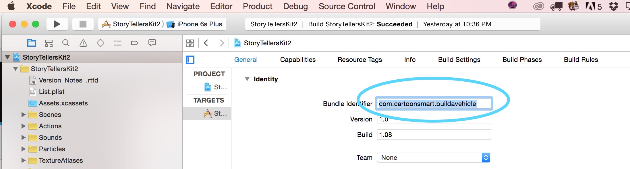 Entering your bundle ID in Xcode 7