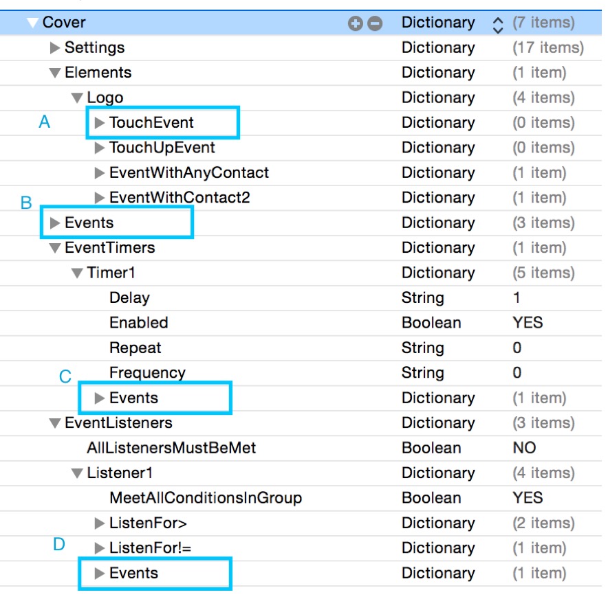 Events in the Story Tellers iOS Starter Kit 6