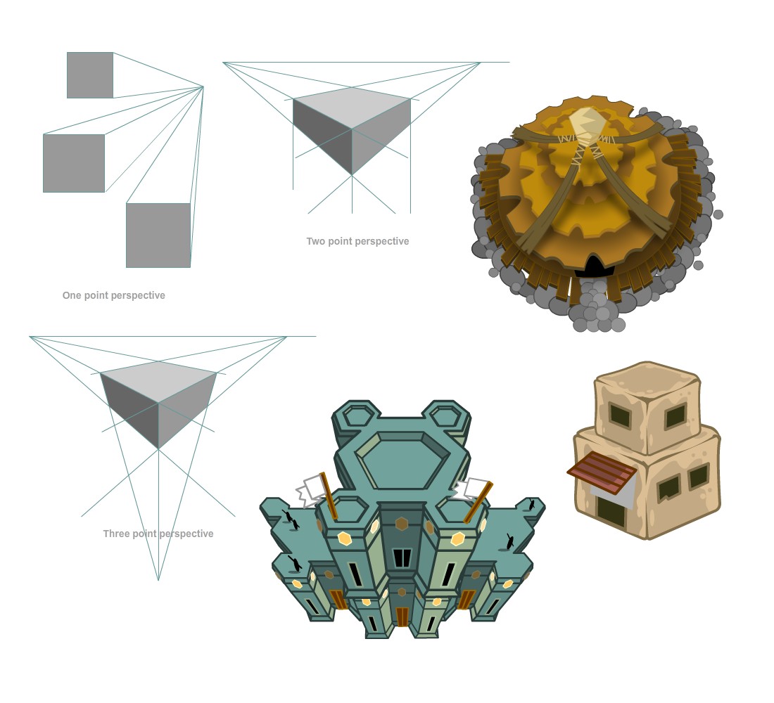 how to draw overhead view buildings in a game