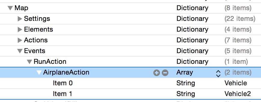 Running an SKAction from the property list