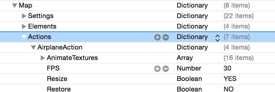 Compose SKActions in Property List