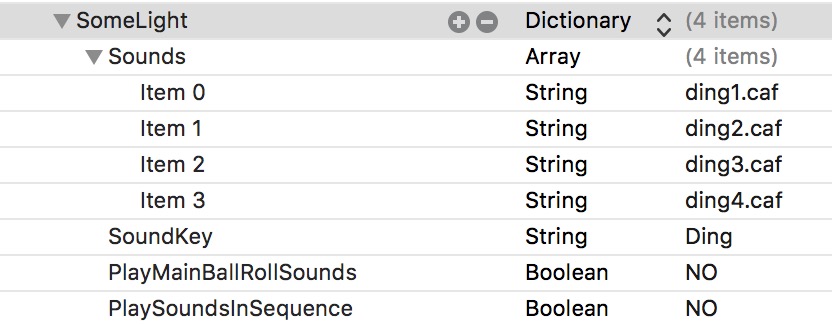 Example properties for Lights