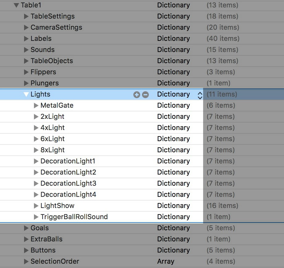 Typical Lights in the Pinball Games iOS and tvOS Starter Kit