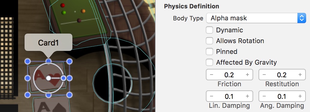 Setting a physics body definition in Xcode