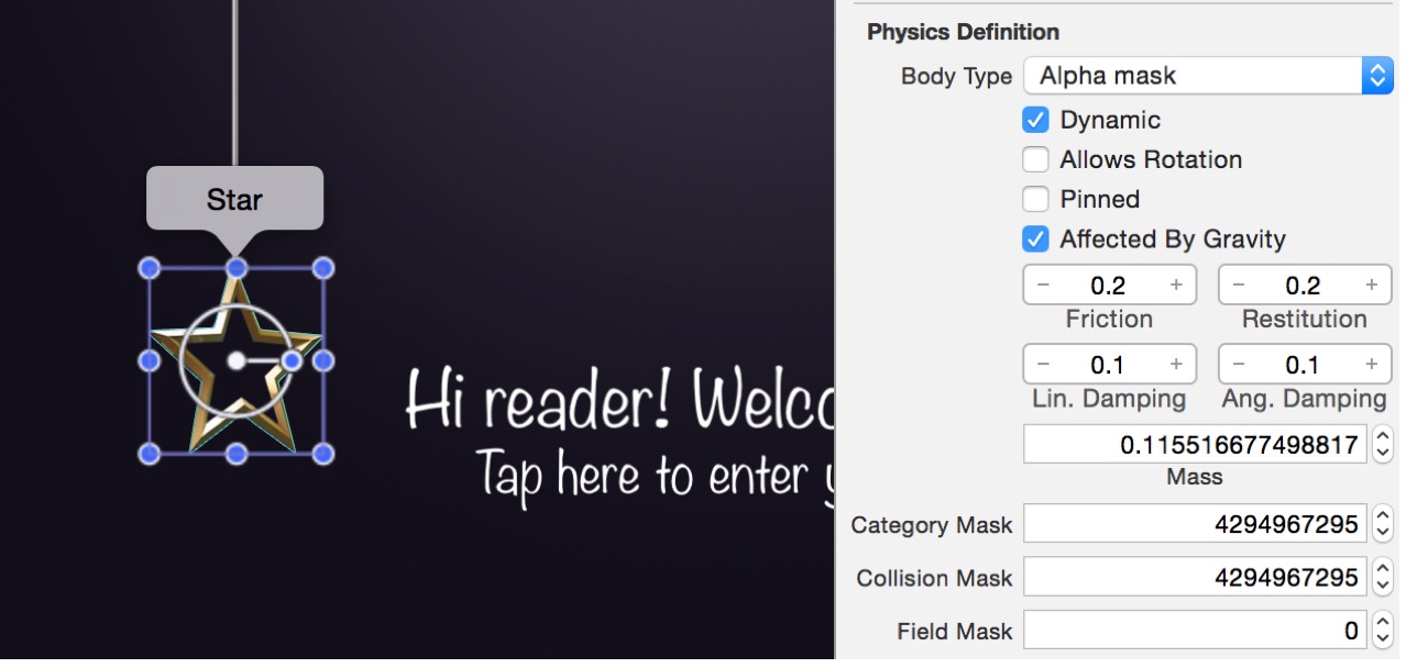 Setting up Physics on your SKSpriteNode