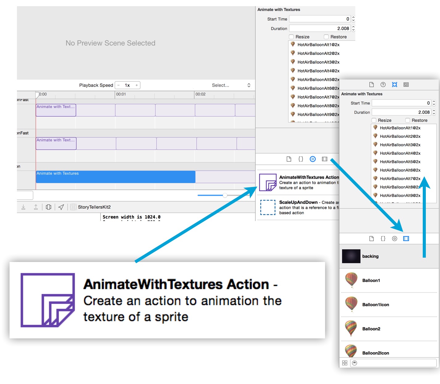 SKAction for AnimateWithTexture