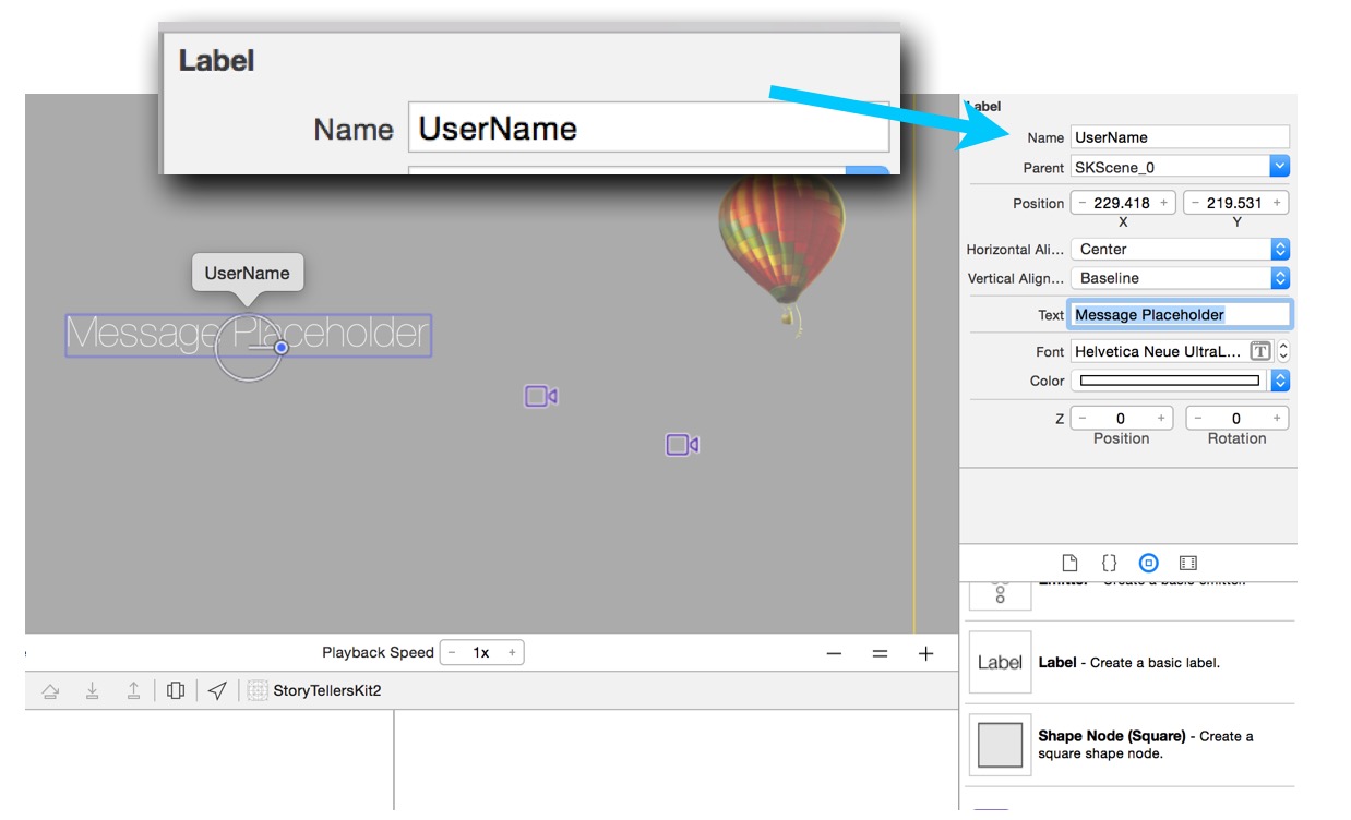 SKLabelNode with Name property set