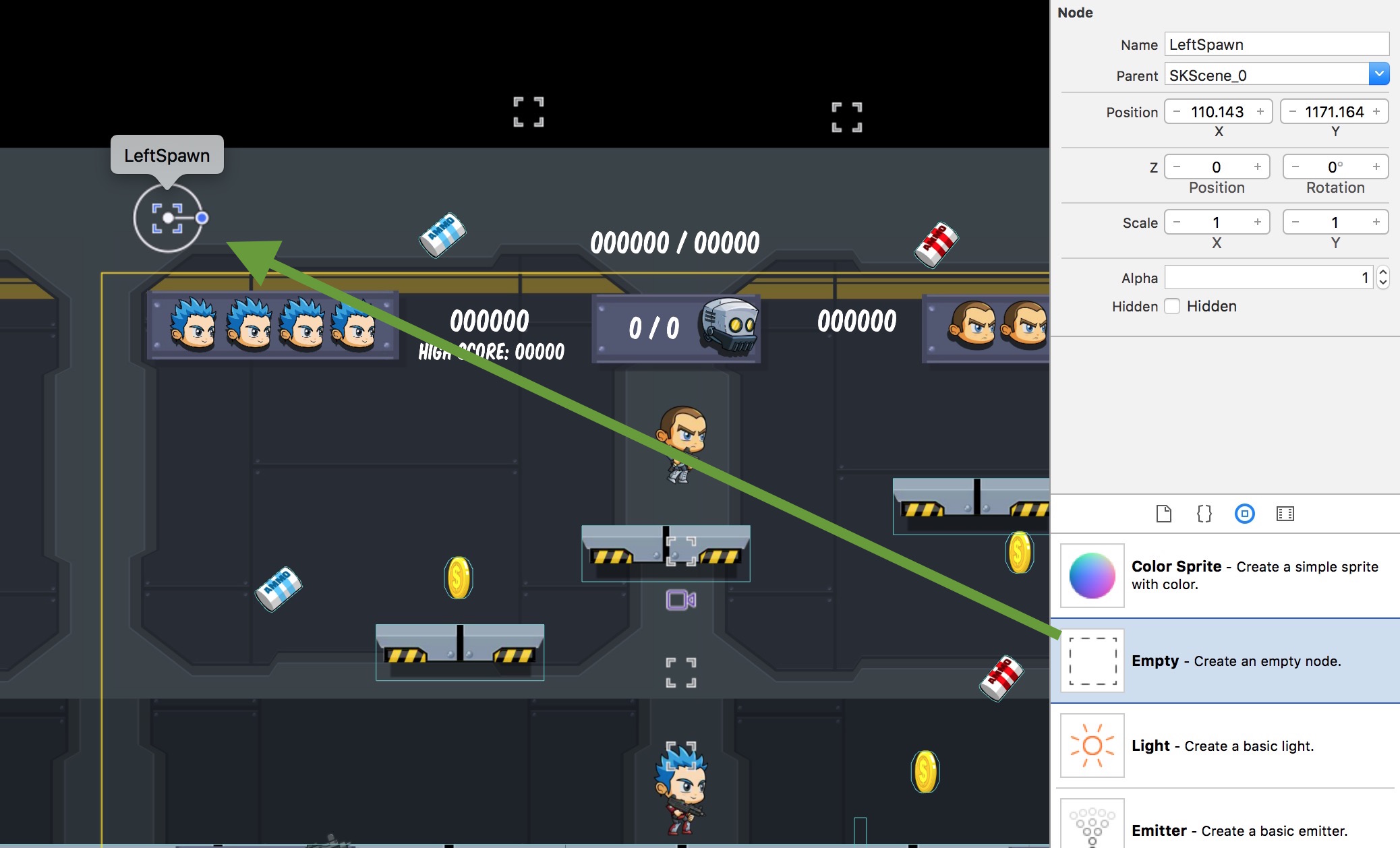 Spawn locations for Enemies in the tvOS Platform Starter Kit 2