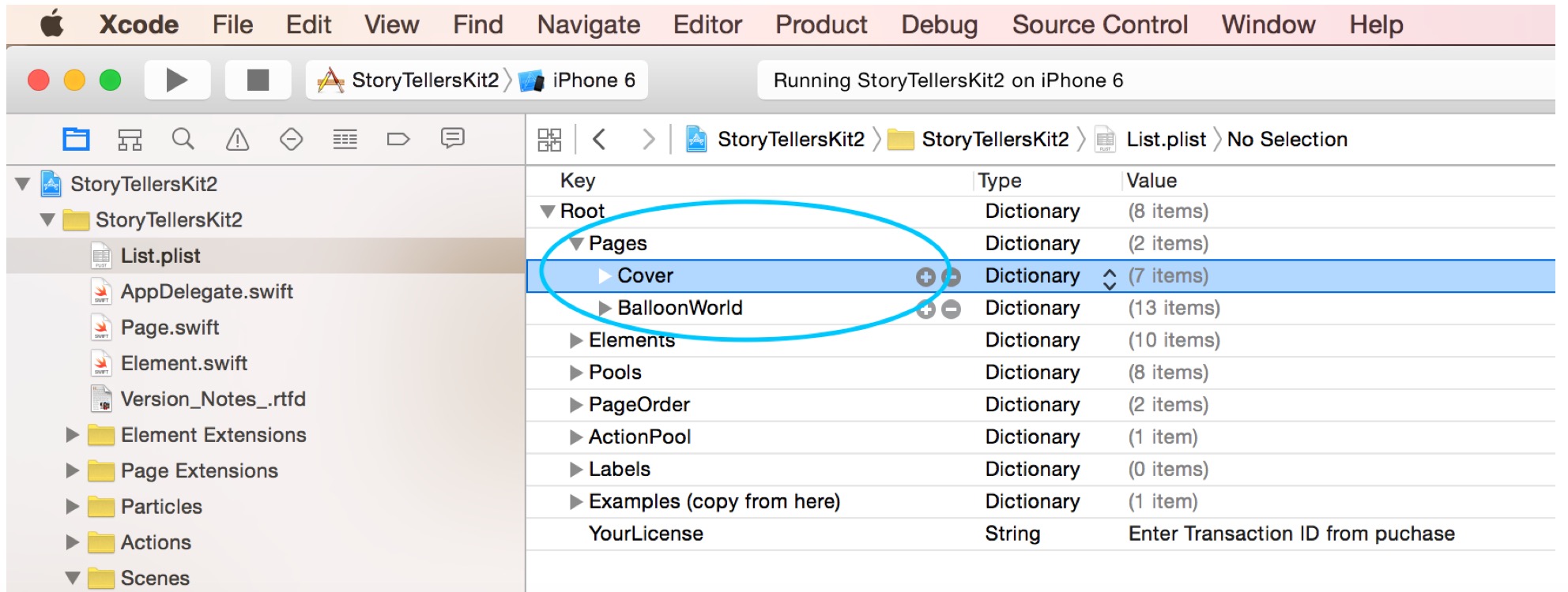 Using the Property List in the Story Book App