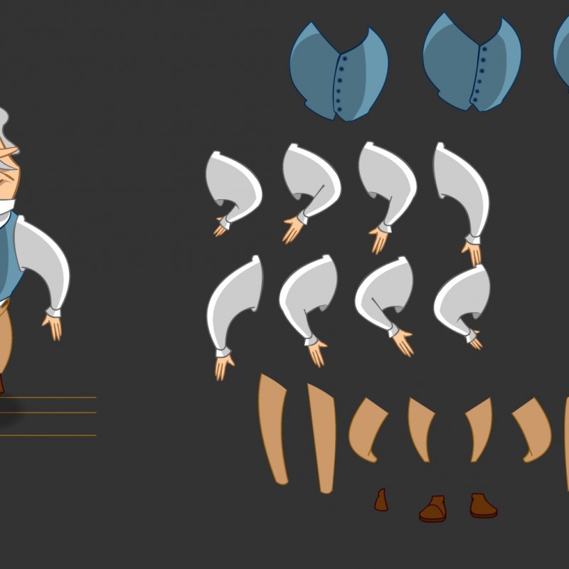 walking front view animation Flash tutorial